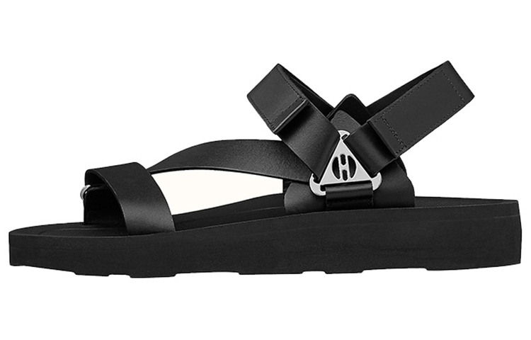 HERMES Cuzco Sandal 'Black Metallic Buckle'