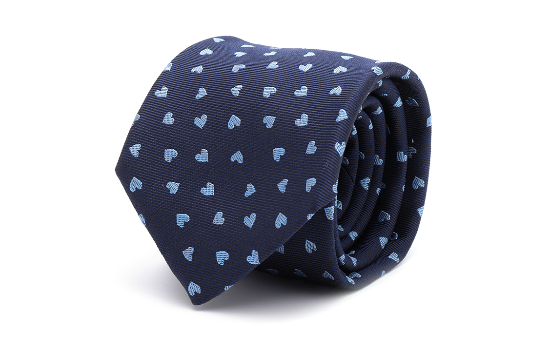 Lookbook エルメス ダンシングハーツ ネイビーブルー メンズネクタイ H339317T-01