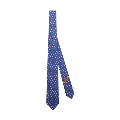 HERMES Dancing Hearts Tie for Men - Blue & Pink Heart Pattern H339317T-03