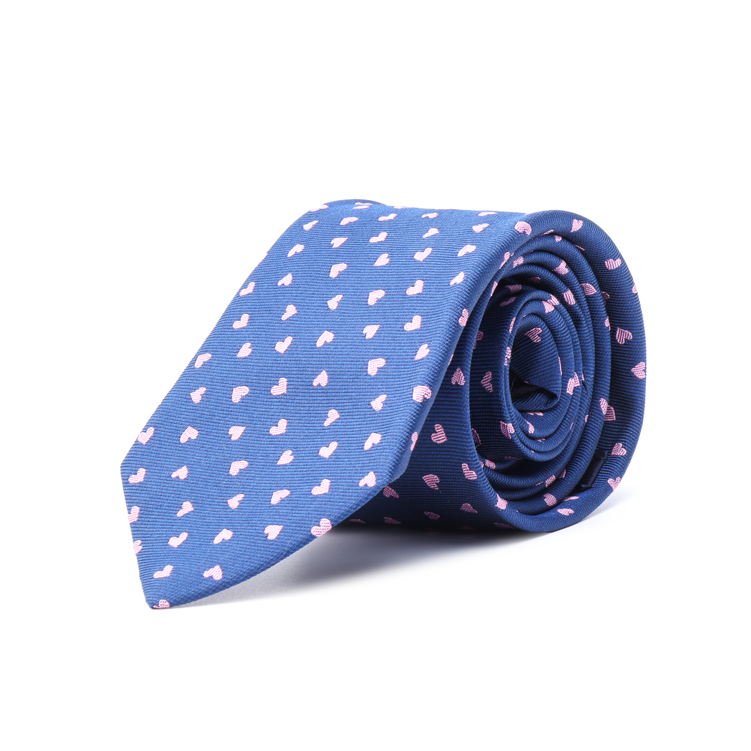Shop エルメス メンズ ネクタイ ダンシングハート ブルー&ピンクハート柄 H339317T-03