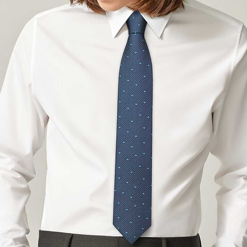 HERMES Darling Tie Marine/Ciel Ocean Blue/Sky Blue H658978T-01 圖 3