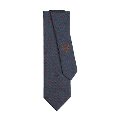 HERMES Darling Tie Marine Navy Blue/Red H658978T-02