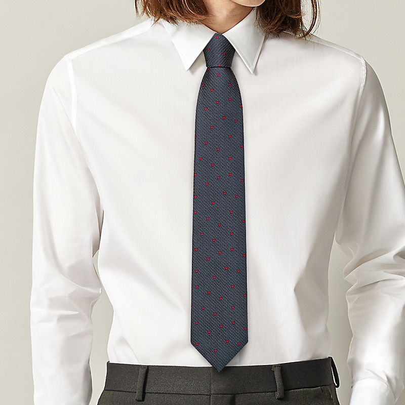 HERMES Darling Tie Marine Navy Blue/Red H658978T-02 圖 3