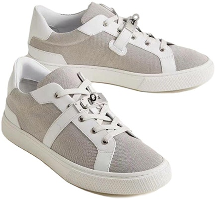 HERMES Day Canvas Low-Top Lace-Up 'Grey White' H221886Z-HPN Shop HERMES Day Canvas Low-Top Lace-Up 'Grey White' H221886Z-HPN