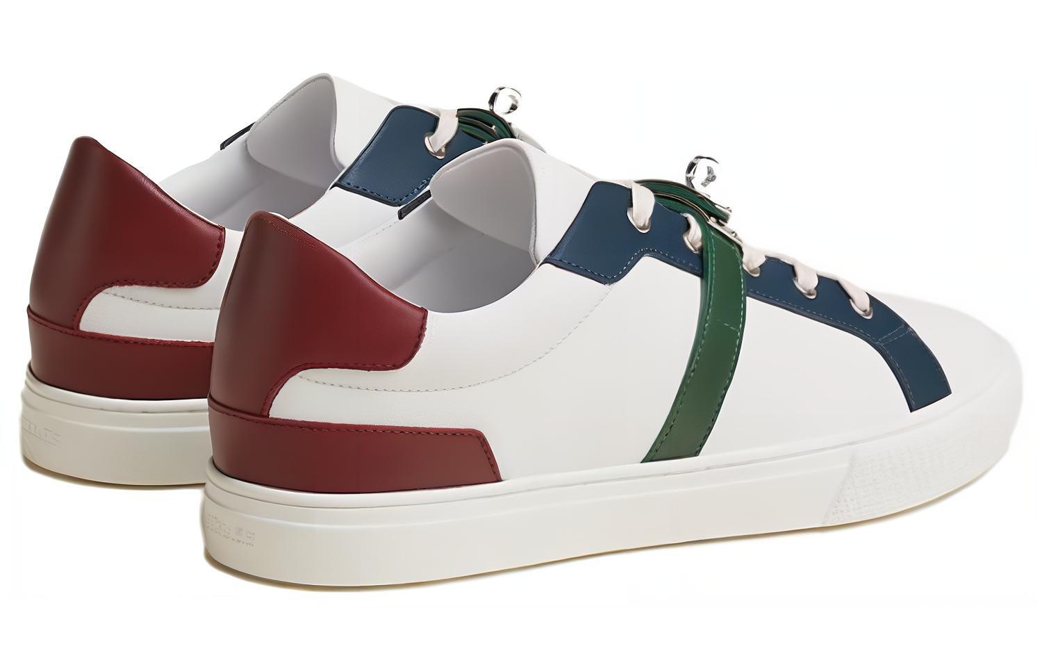 Shop HERMES愛馬仕 Day 牛皮圓頭綁帶低幫板鞋 男款 多色白