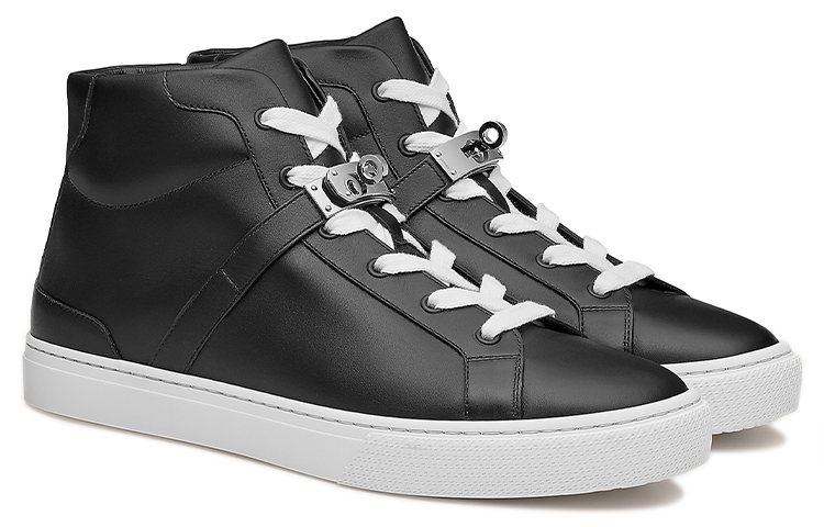 Lookbook 愛馬仕 Daydream 時尚百搭 皮革 高筒休閒運動鞋 黑色