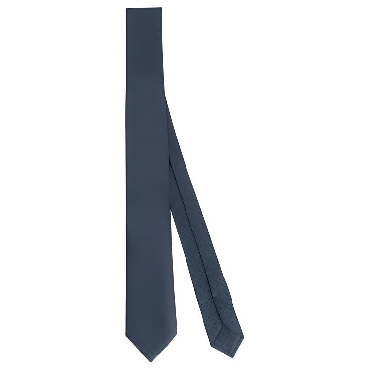 HERMES Deep Blue Diamond Pattern Silk Tie H036201T-02