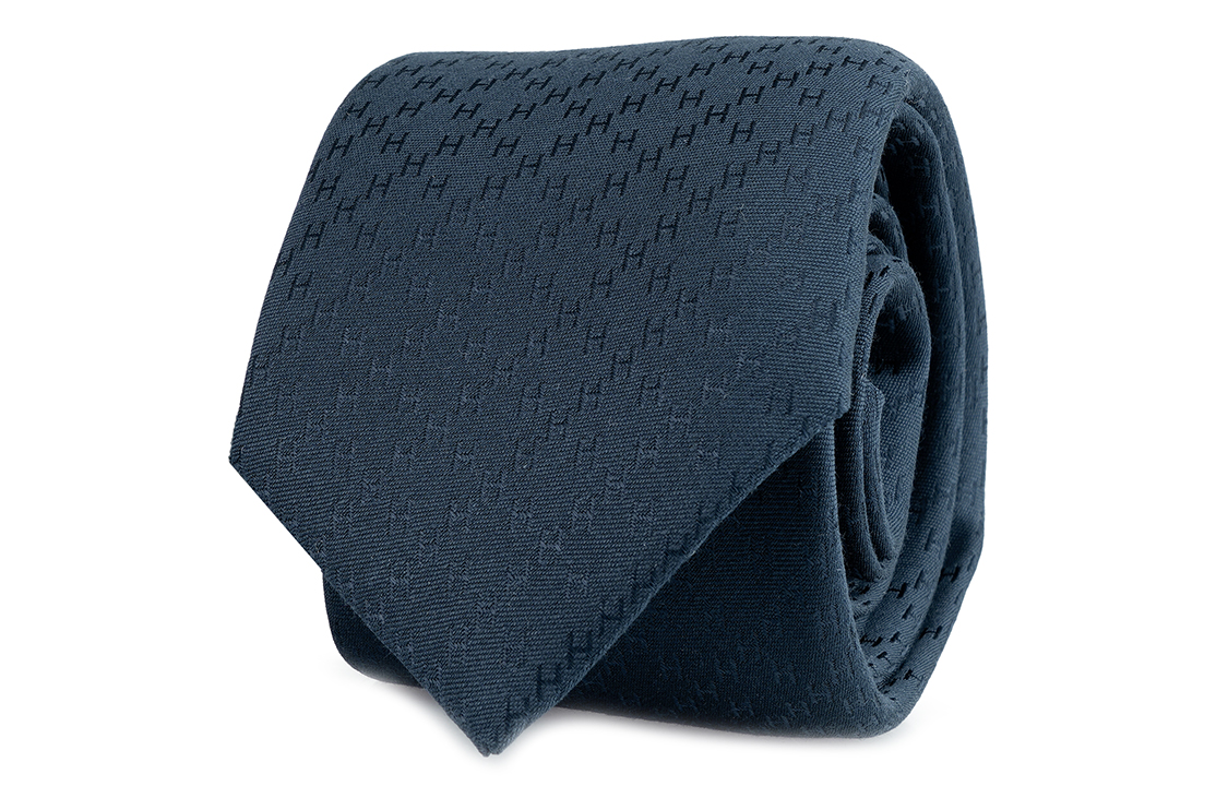 HERMES Deep Blue Diamond Pattern Silk Tie H036201T-02 圖 3