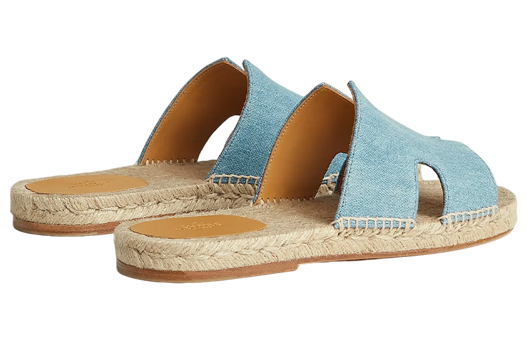 Shop エルメス デニム オープン トゥ スライド (ブルー) H221833Z-HBC