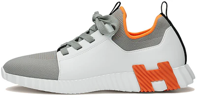 HERMES Depart 'Grey White Orange Trim' H212918Z-H07 HERMES Depart 'Grey White Orange Trim' H212918Z-H07