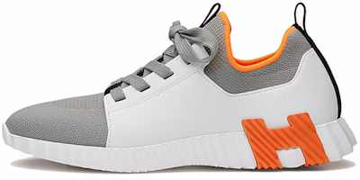 HERMES Depart 'Grey White Orange Trim' H212918Z-H07 HERMES Depart 'Grey White Orange Trim' H212918Z-H07