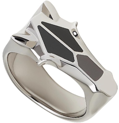 HERMES Destrier 男士漆面不銹鋼銀戒指 H077346FJAA58 Lookbook HERMES Destrier 男士漆面不銹鋼銀戒指 H077346FJAA58