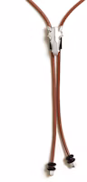 HERMES Destrier Tie Necklace Brown Leather Palladium-Plated for Men. H077344FP00 HERMES Destrier Tie Necklace Brown Leather Palladium-Plated for Men. H077344FP00