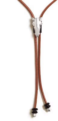 HERMES Destrier Tie Necklace Brown Leather Palladium-Plated for Men. H077344FP00 Buy HERMES Destrier Tie Necklace Brown Leather Palladium-Plated for Men. H077344FP00