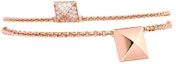 Shop HERMES Gelang Emas Rose Diamond Segi untuk Unisex & Pasangan Perhiasan Emas H223408B 0016