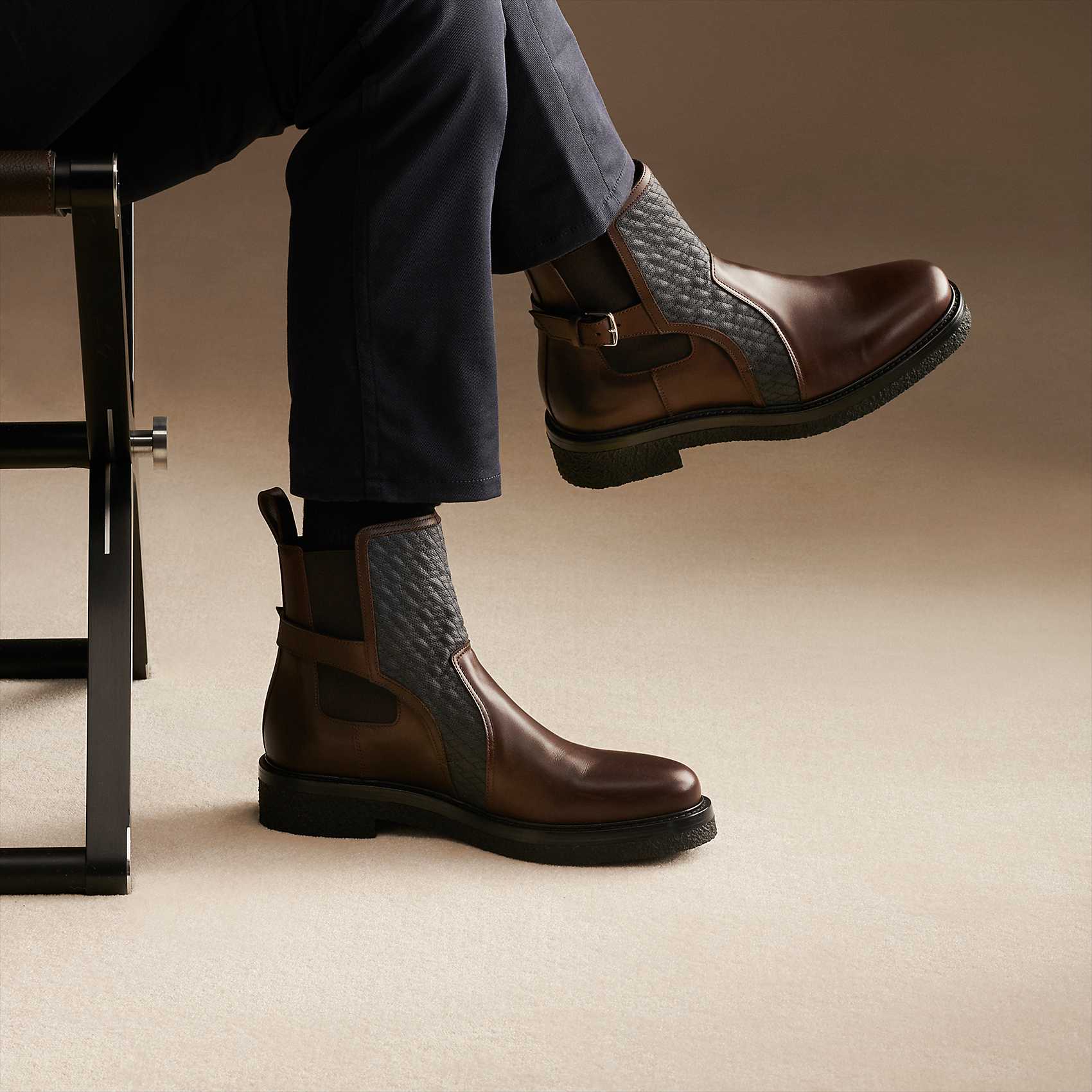 Purchase HERMES Distance Stiefel ''Braun Schwarz Leder'' H212939Z-HMN
