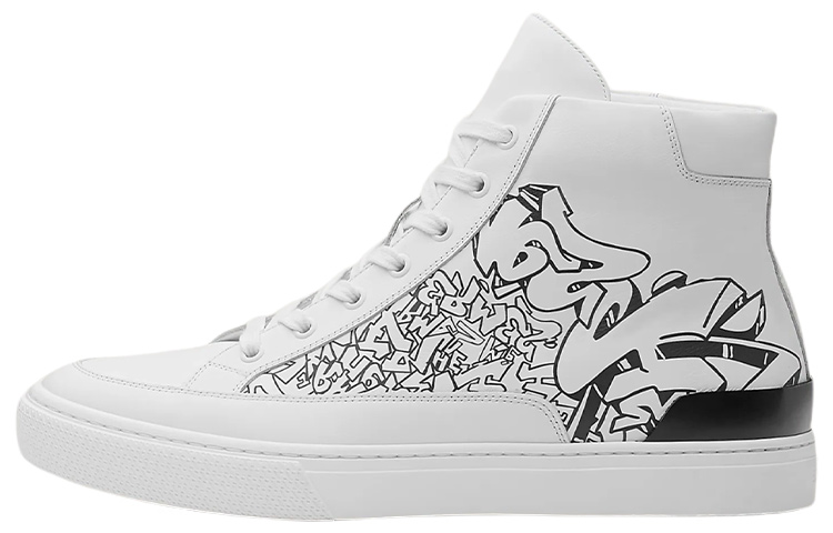 HERMES District High Top 'Printed Calfskin White'
