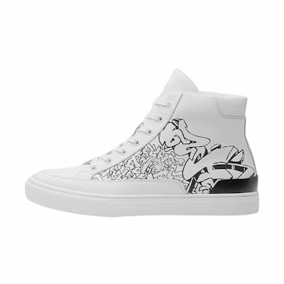 HERMES District High Top 'Printed Calfskin White'