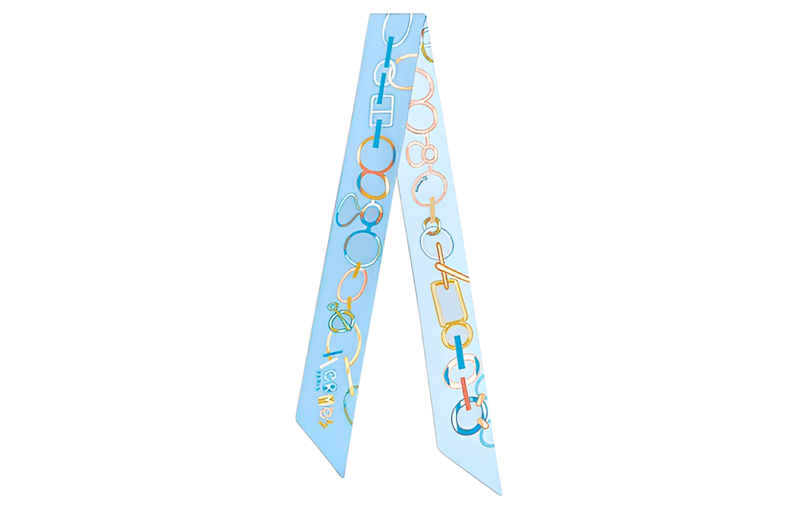 HERMES Do Re Boucles Twilly Scarf Sky Blue Unisex Couple Design. H063951S-04 圖 2
