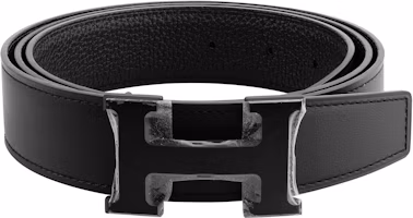 Order HERMES Double-Sided H Buckle Belt Black Calfskin Leather 3.2cm Accessory H080029CY89-H073996CAAF