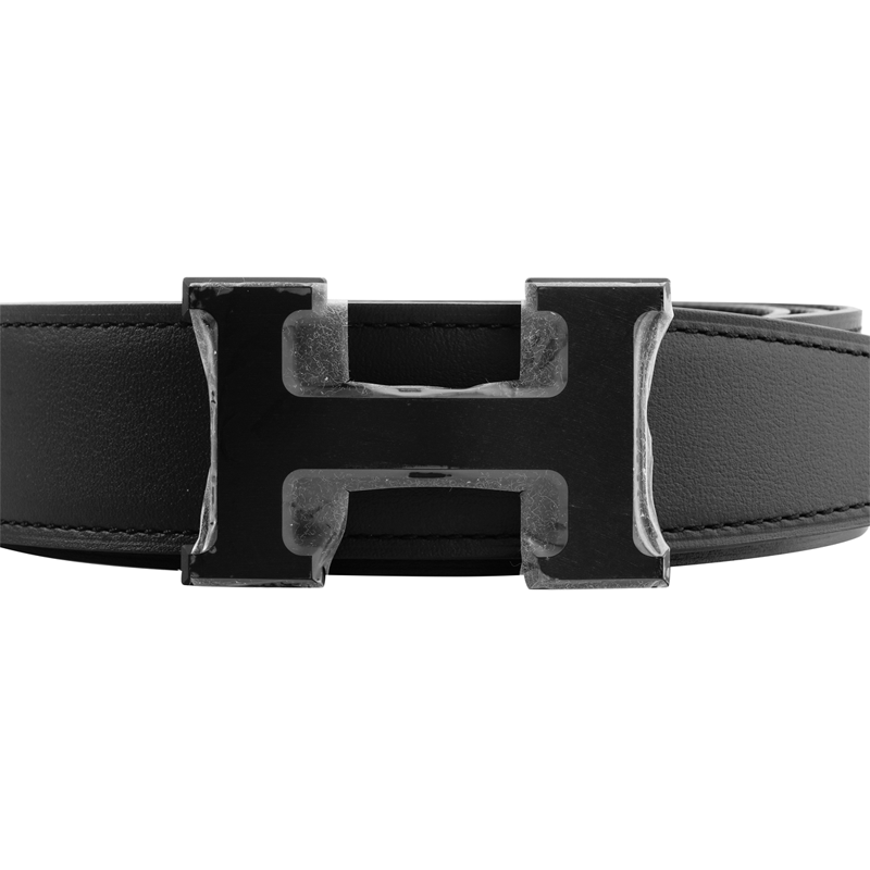 HERMES Double-Sided H Buckle Belt Black Calfskin Leather 3.2cm  Accessory H080029CY89-H073996CAAF 圖 3