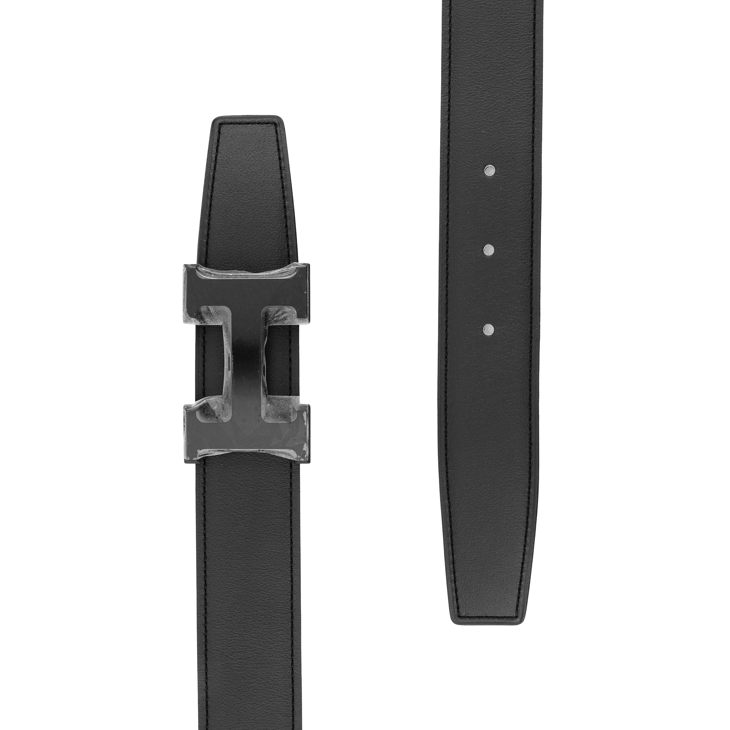 HERMES Double-Sided H Buckle Belt Black Calfskin Leather 3.2cm  Accessory H080029CY89-H073996CAAF 圖 4