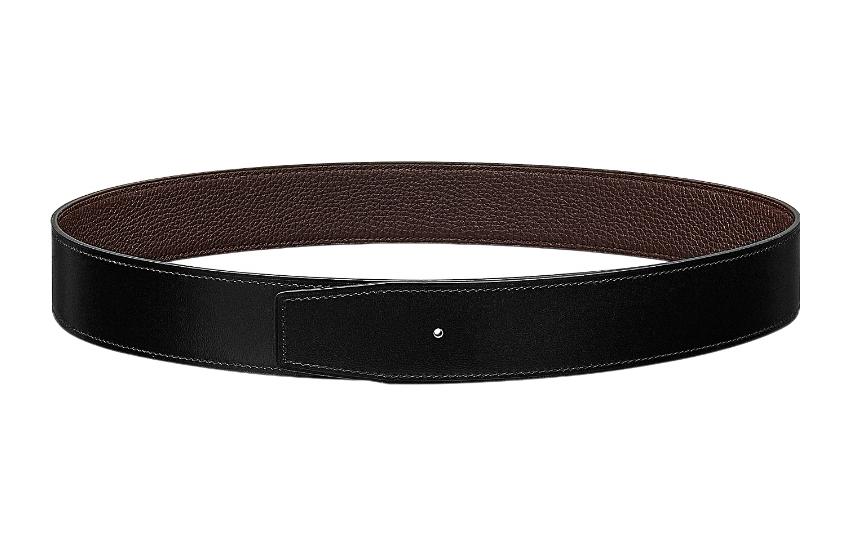 HERMES Double-Sided Leather Belt for Men Black/Chocolate 3.8cm. H077971CAAB