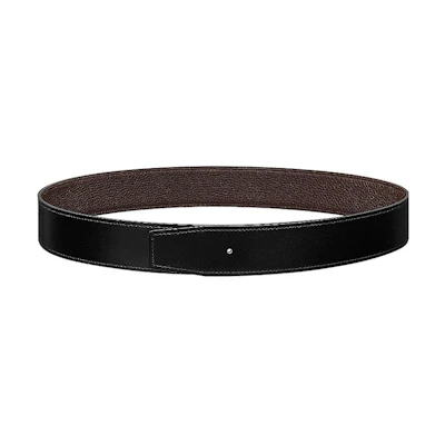 HERMES Double-Sided Leather Belt for Men Black/Chocolate 3.8cm. H077971CAAB