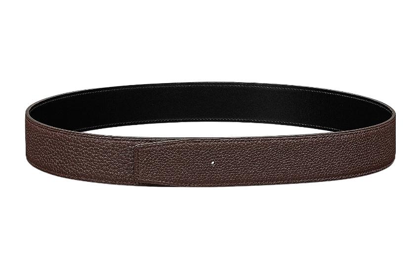 Lookbook 爱马仕男士双面皮带 黑色/巧克力色 3.8cm H077971CAAB