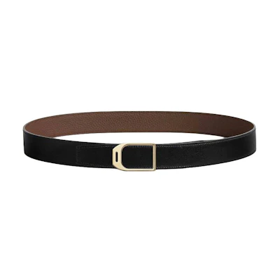HERMES Double-Sided Smooth Buckle Leather Belt for Men H010632UP2KH073967CAAB085