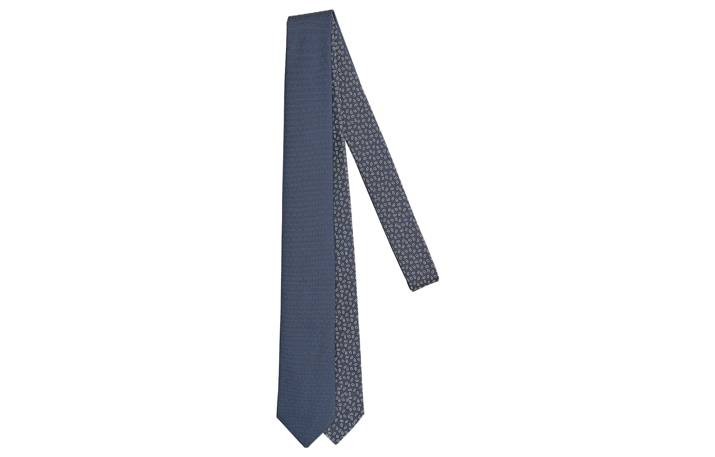 HERMES Double 6 Tissee Maillon Tie - Gray/Light Gray. H319295T-05 圖 3