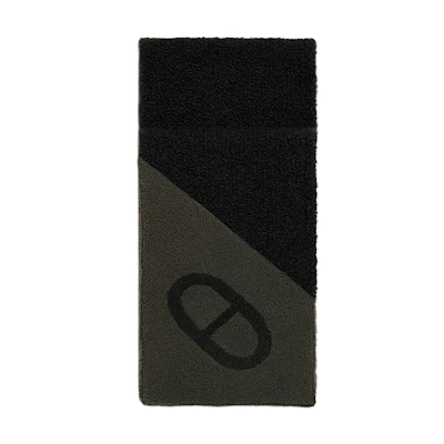 HERMES Double Bouclette Warm Knitted Scarf for Men in Black. H393824T 01