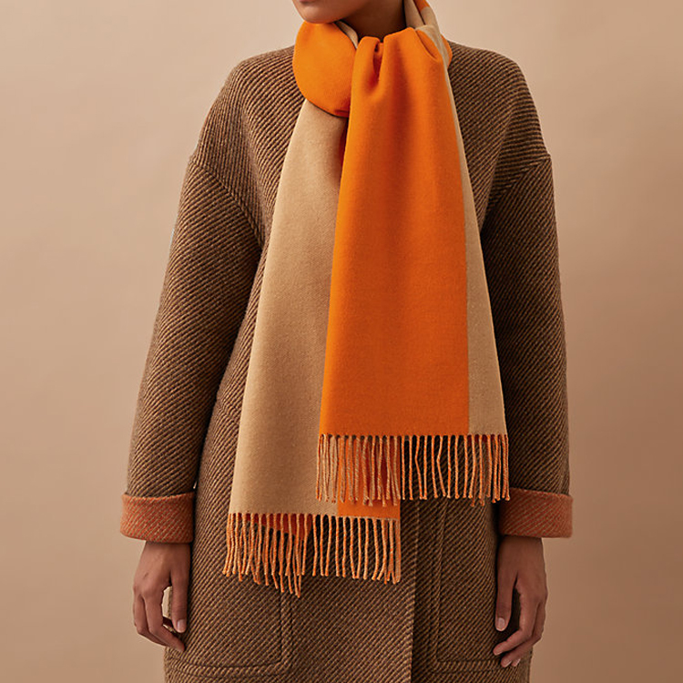 HERMES Double H Camel Orange Scarf H259076S-02 圖 3