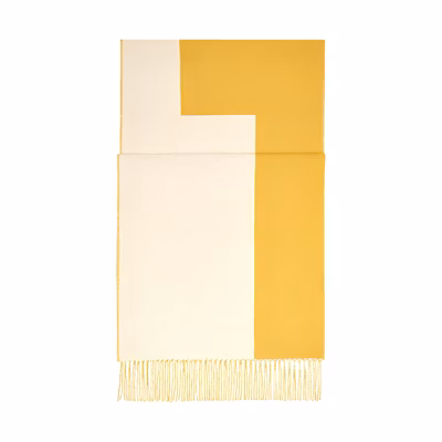 HERMES Double H Scarf Ivory White Naples Yellow H259076S-06