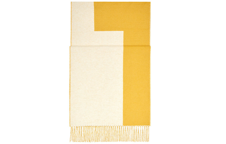 HERMES Double H Scarf Ivory White Naples Yellow H259076S-06 圖 2