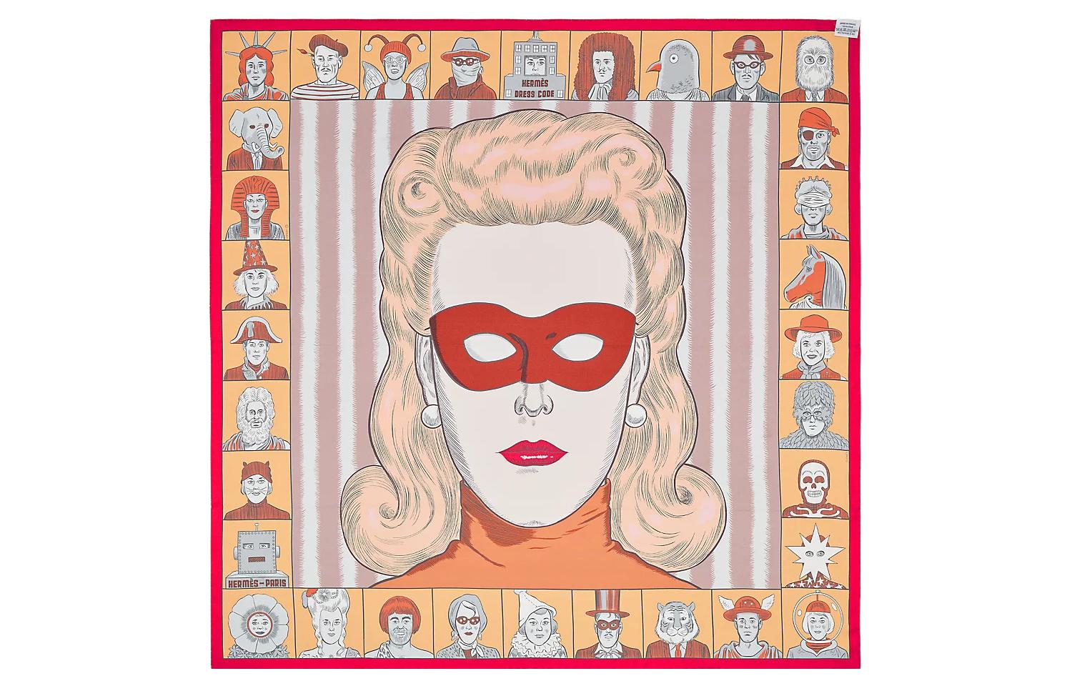 HERMES Dress Code Double Face Silk Scarf 90x90 Orange. H903780S-01 圖 4