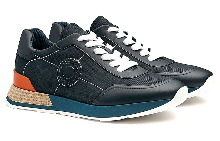 Lookbook HERMES 愛馬仕 Drive 高科技帆布和小牛皮 低幫運動鞋 海軍藍