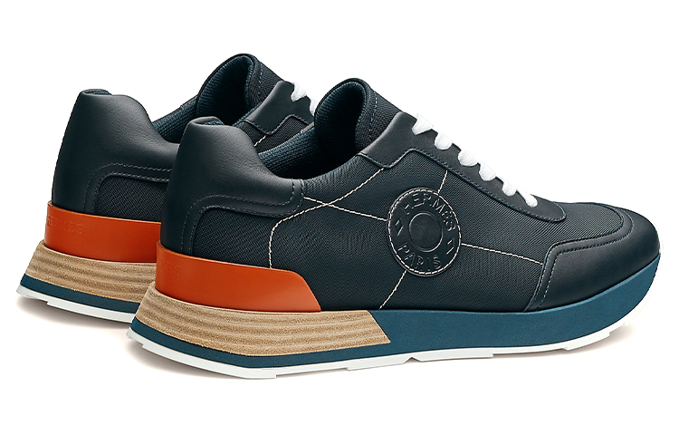 Shop HERMES Drive Low 'Navy Kanvas dan Kulit Sapi' H212909Z-HI2