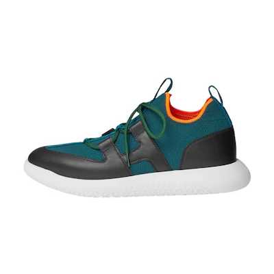 HERMES Duel Knit Calfskin Sneakers 'Blue Black'