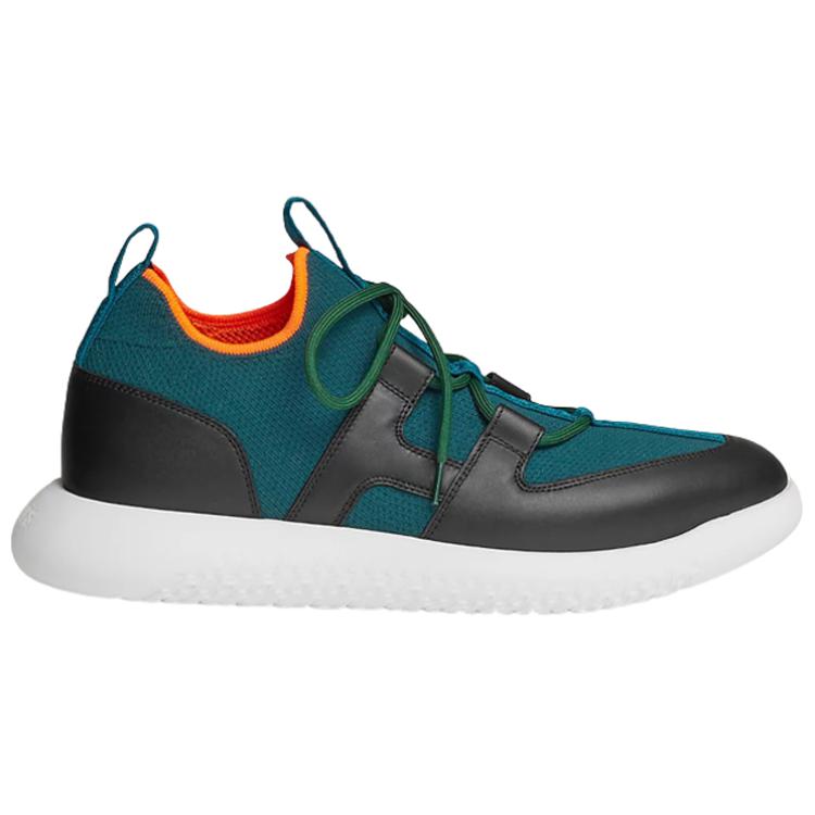 Order HERMES Kasut Sneakers Kulit Anak Lembu Knit 'Biru Hitam' H212911Z-HG5