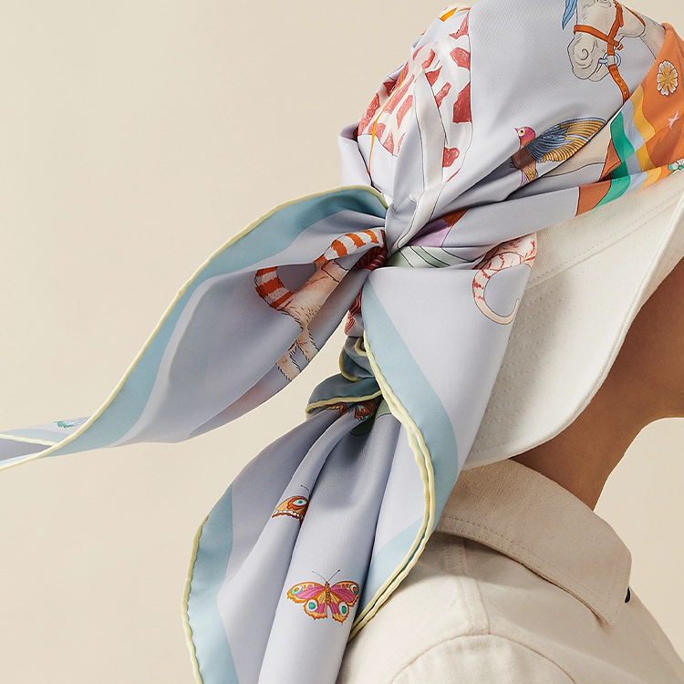 HERMES Dynamic Sharing Scarf Unisex Couple Design in Light Blue H003875S-12 圖 3