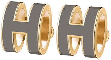 Hermes Earrings Pop H (Gold Plated) Pewter Gray Hermes Earrings Pop H (Gold Plated) Pewter Gray