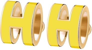 Hermes Earrings Pop H Mimosa Yellow Hermes Earrings Pop H Mimosa Yellow