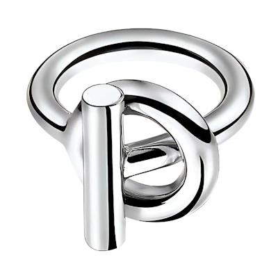 HERMES Echappee Classic Silver Ring Unisex Elegant Design H103659B
