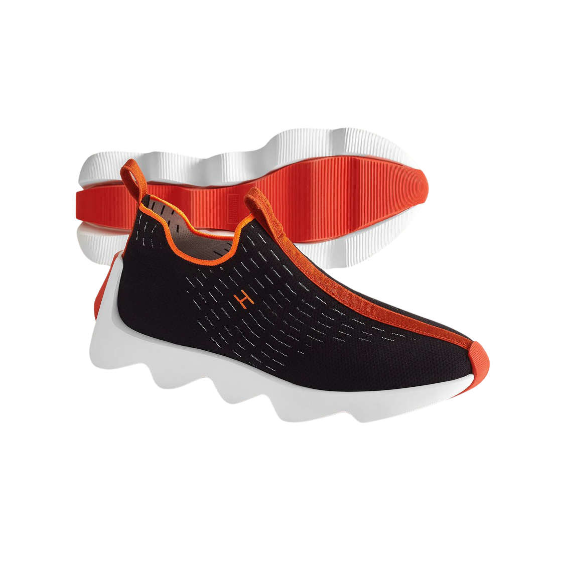 Shop HERMÈS Baskets Basses Eclair Knit ''Noir'' H221892Z-H02