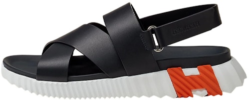 HERMES Electric Calfskin Flat Velcro Sandals 'Black' H222860Z-HI2 HERMES Electric Calfskin Flat Velcro Sandals 'Black' H222860Z-HI2