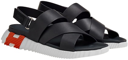 爱马仕 电亮小牛皮魔术贴凉鞋 '黑色' H222860Z-HI2 Lookbook 爱马仕 电亮小牛皮魔术贴凉鞋 '黑色' H222860Z-HI2