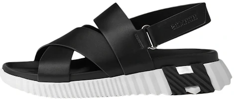 HERMES Electric Calfskin Sandals 'Black Magic Tape' H221848Z-H02 HERMES Electric Calfskin Sandals 'Black Magic Tape' H221848Z-H02