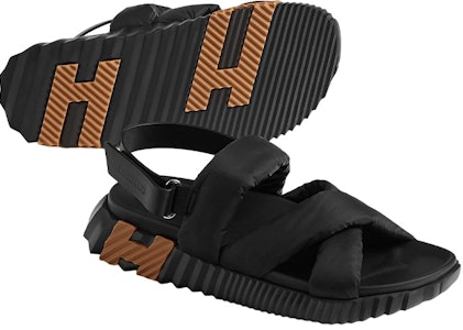 HERMES Electric Flat 'Black Magic Tape' Hitam H222871Z-H02 Shop HERMES Electric Flat 'Black Magic Tape' Hitam H222871Z-H02