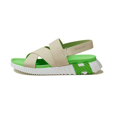 HERMES Electric Leather Open-Toe CMFT Sandals 'Beige'